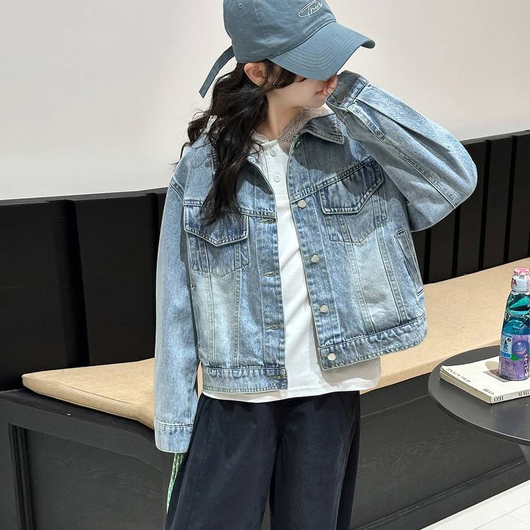 专柜品牌女童秋装牛仔外套2026新款女大童韩系穿搭休闲夹克儿童春
