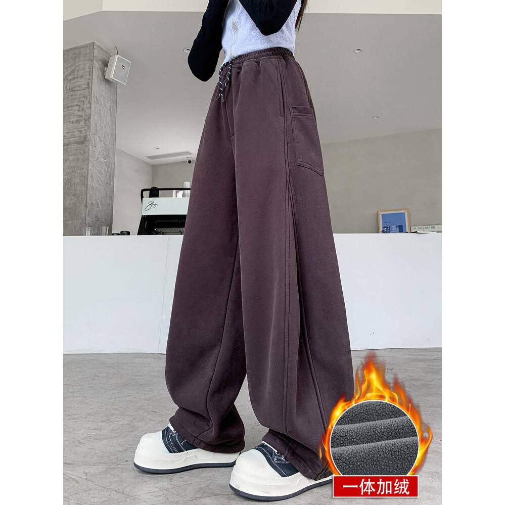 专柜品牌女童加绒加厚休闲裤2025冬款新款中大童时尚运动裤宽松保