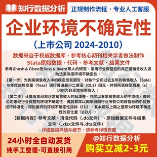 上市公司环境不确定性2024-2010包含原始、代码与结果