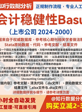 上市公司会计稳健性Basu2024-2000包含原始、清洗代码与结果