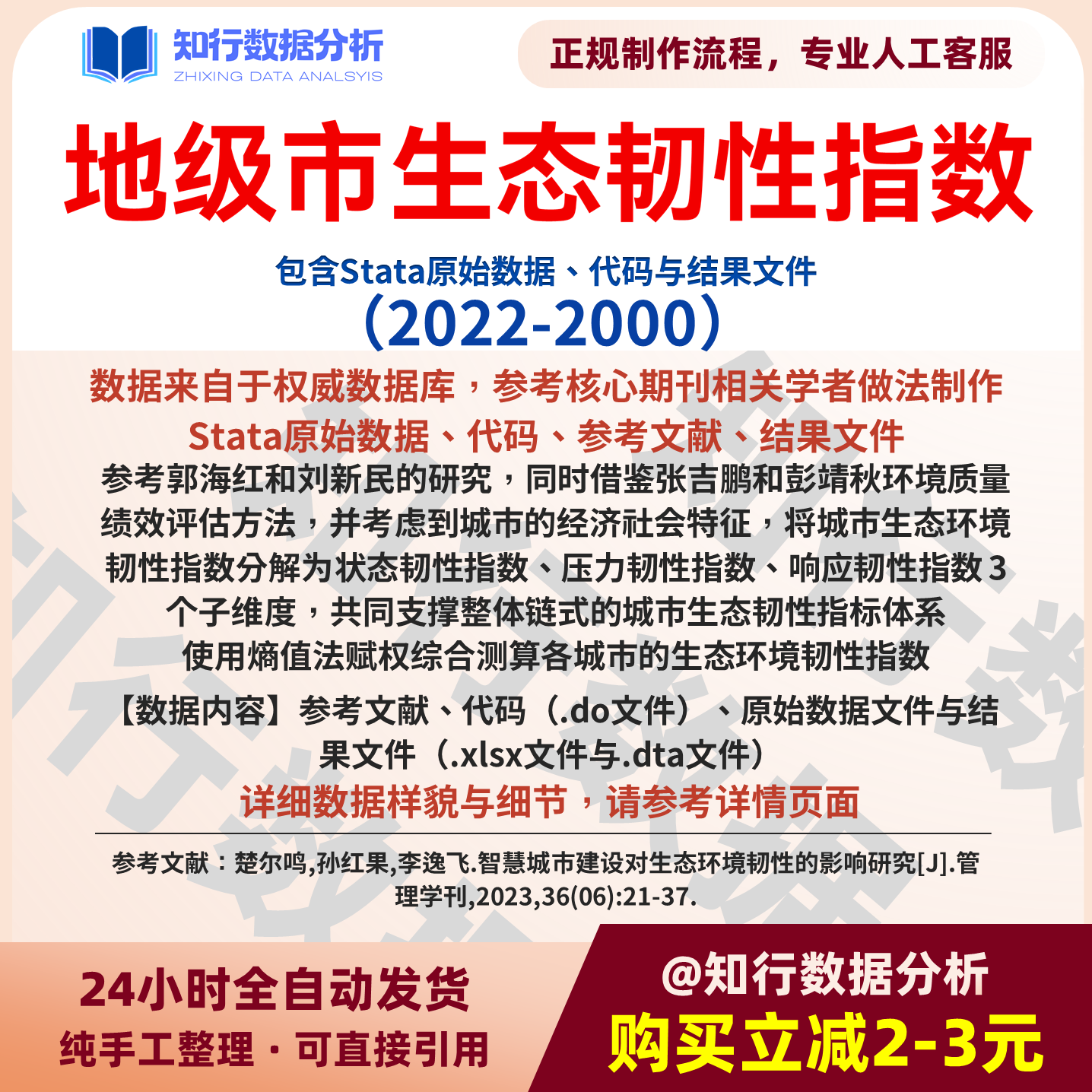 地级市生态韧性数据2022-2000年包括原始数据、代码和计算结果