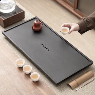 仿乌金石茶盘家用轻奢高档茶托盘长方形干泡台茶海功夫茶具排水盘