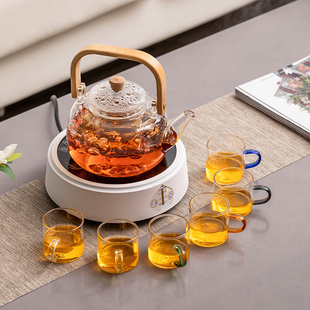围炉煮茶壶茶具煮茶器 煮茶壶家用小型电陶炉加热烧水玻璃茶壶套装