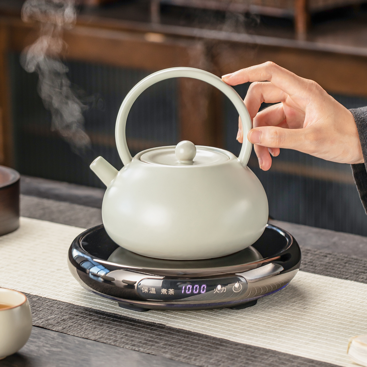 智能播报电陶炉煮茶壶套装家用轻奢陶瓷烧水壶泡茶壶煮茶炉煮茶器