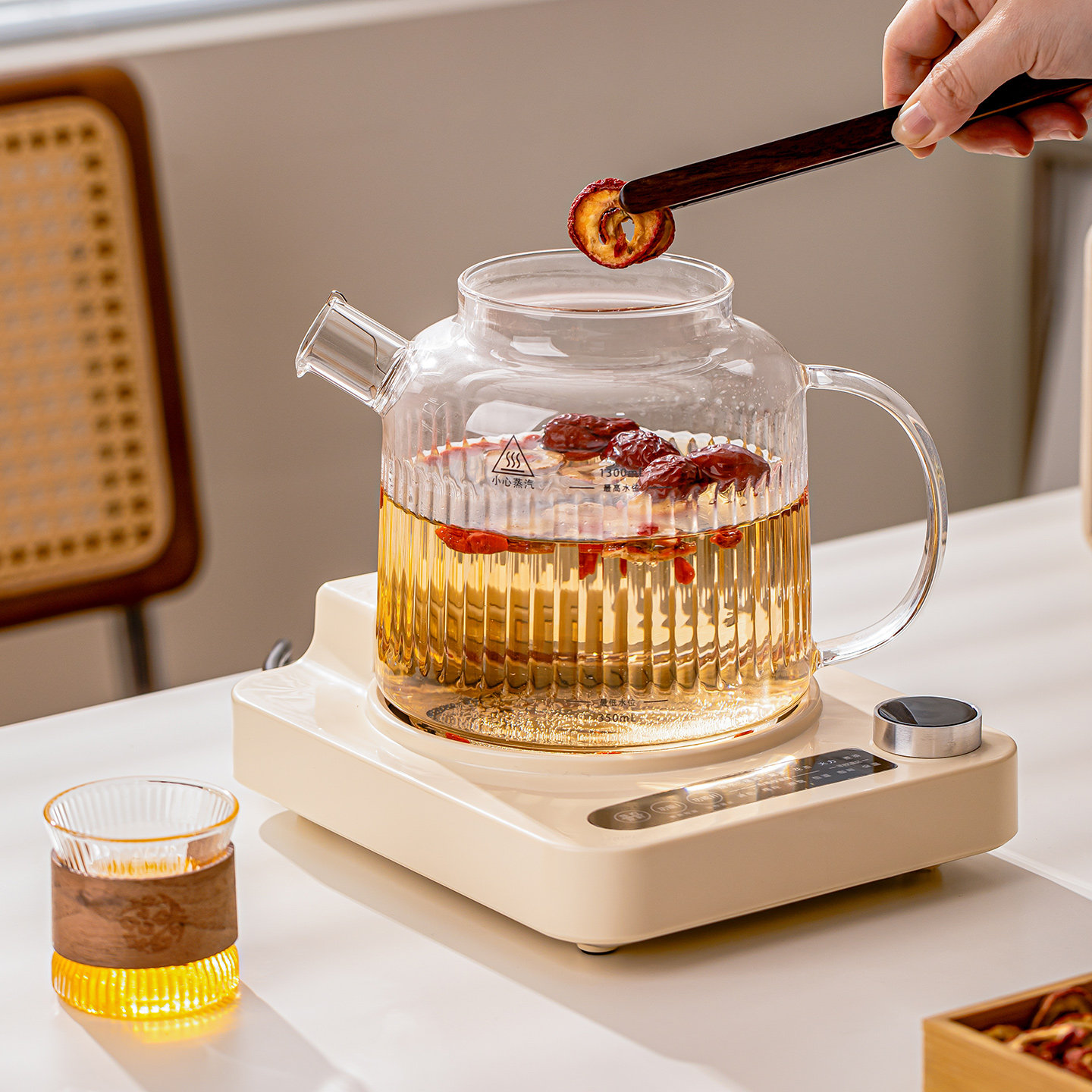 2025新款养生壶多功能家用防干烧恒温煮茶器玻璃烧水壶养身花茶壶