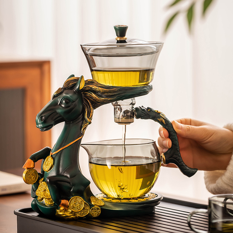 懒人泡茶神器玻璃全半自动茶具套装家用轻奢高档泡茶壶2023年新款