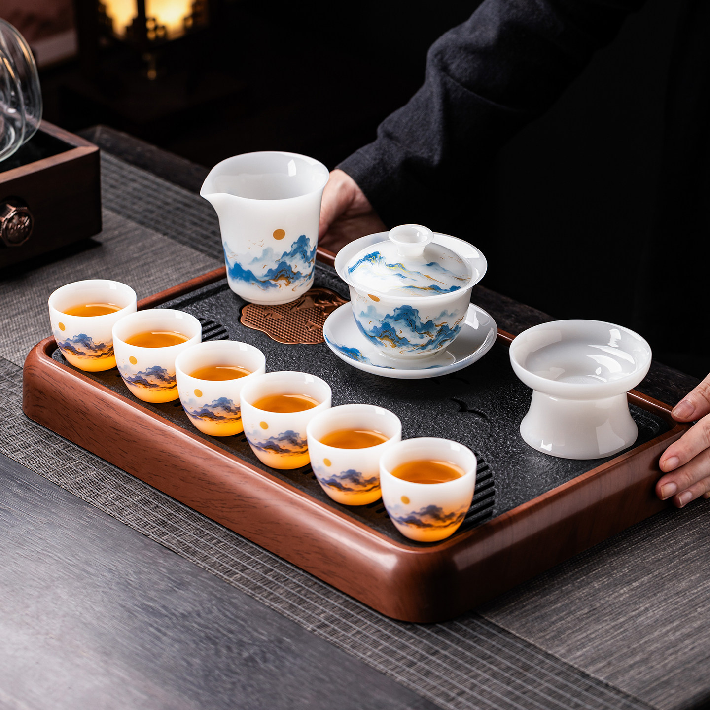 璞玉功夫茶具套装家用陶瓷轻奢功夫茶具高颜值泡茶器茶杯礼盒送礼