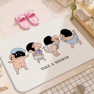 小新软硅藻泥浴室吸水地垫加厚卫生间厕所门口防滑脚垫家用速干垫