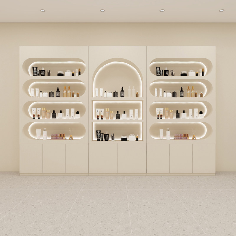 简约美容院展柜直销烤漆化妆品展示柜护肤品陈列柜高档形象产品柜