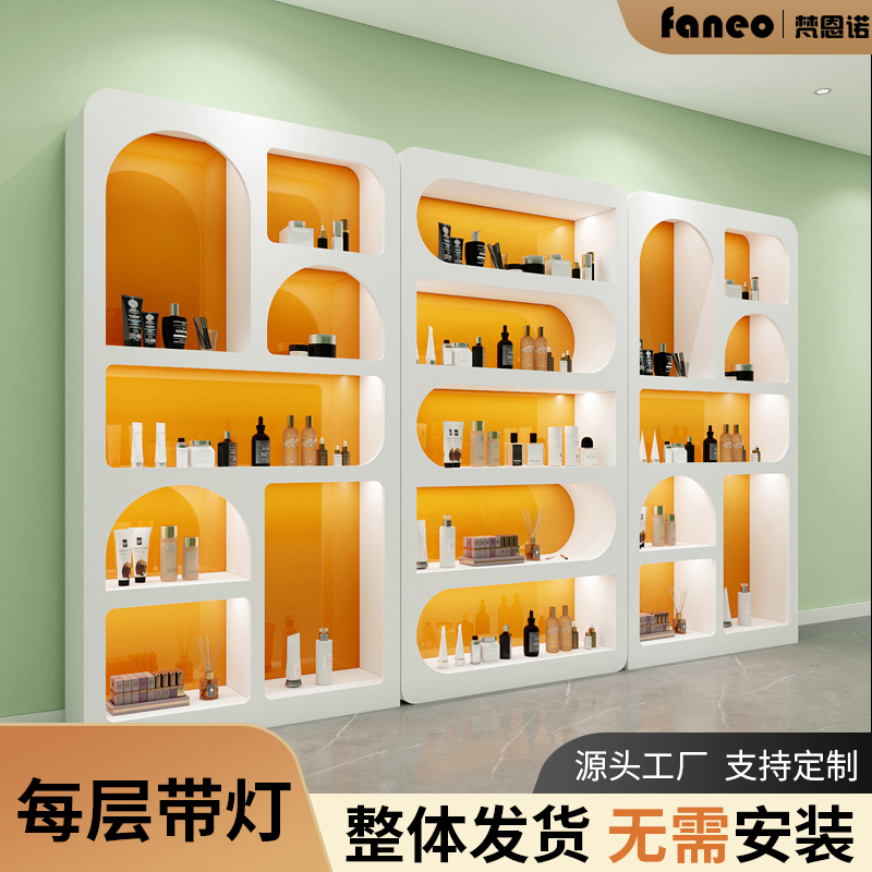 美容院展示柜烤漆化妆品展示柜指甲油产品柜喜礼伴手礼展柜护肤品