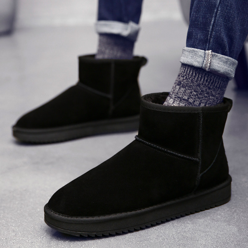 SNOW BOOTS MENS WINTER VELVET WARM THICKENED WATERPROOF 45 LEATHER BREAD SHOES 46 PLUS SIZE 47 ANTI-SKI COTTON SHOES
