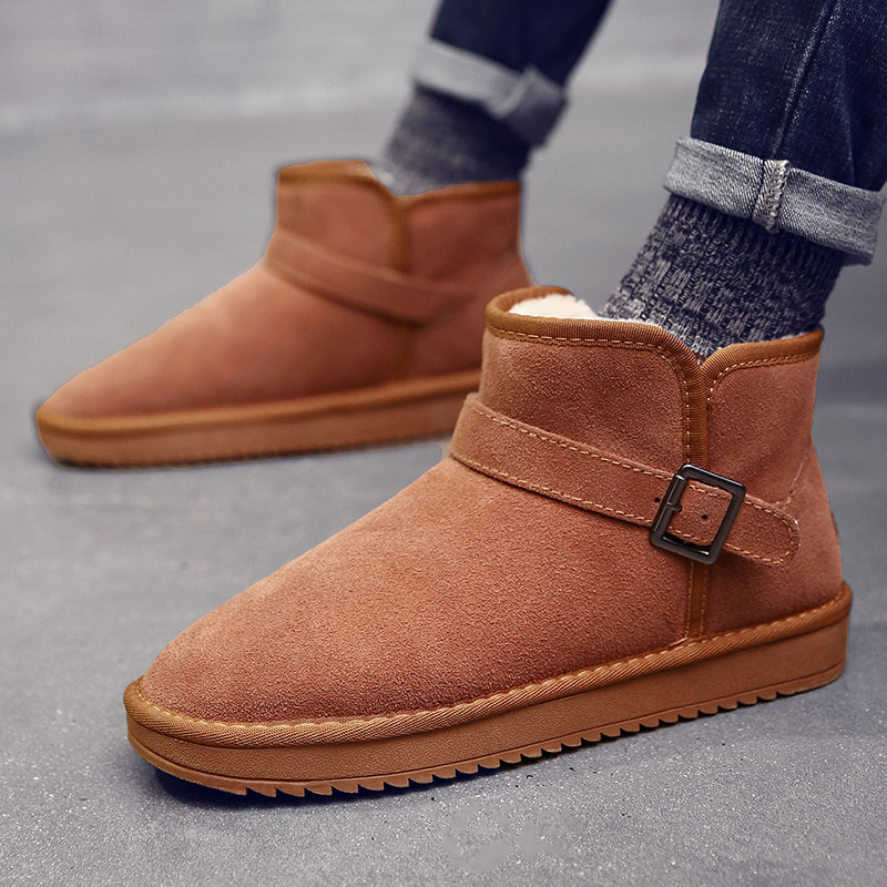 SNOW BOOTS MENS WINTER VELVET WARM THICKENED WATERPROOF 45 LEATHER BREAD SHOES 46 PLUS SIZE 47 ANTI-SKI COTTON SHOES