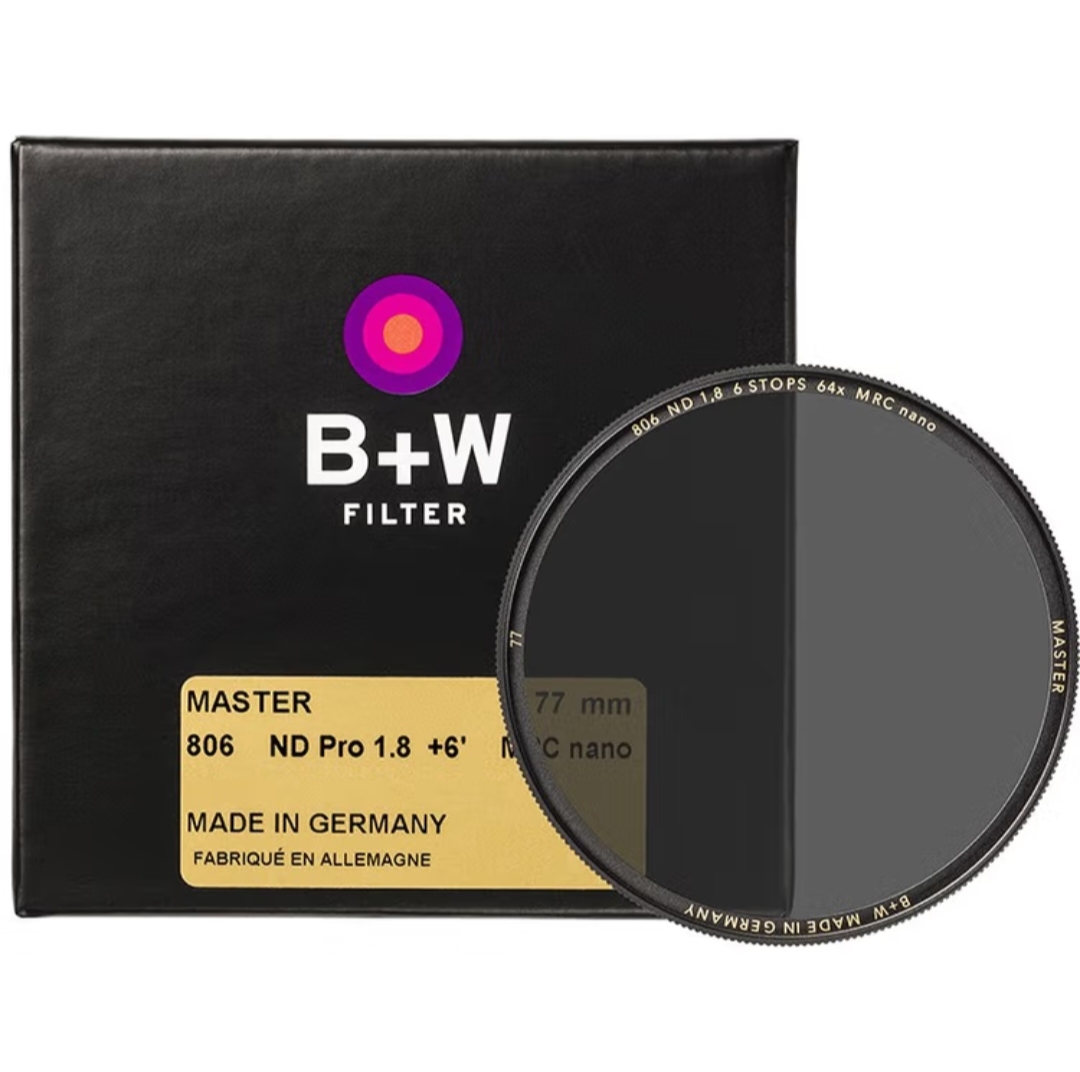 B+W ND64 减光镜 806 ND 中灰密度镜77mm52/55/58/62/67/72/82/39