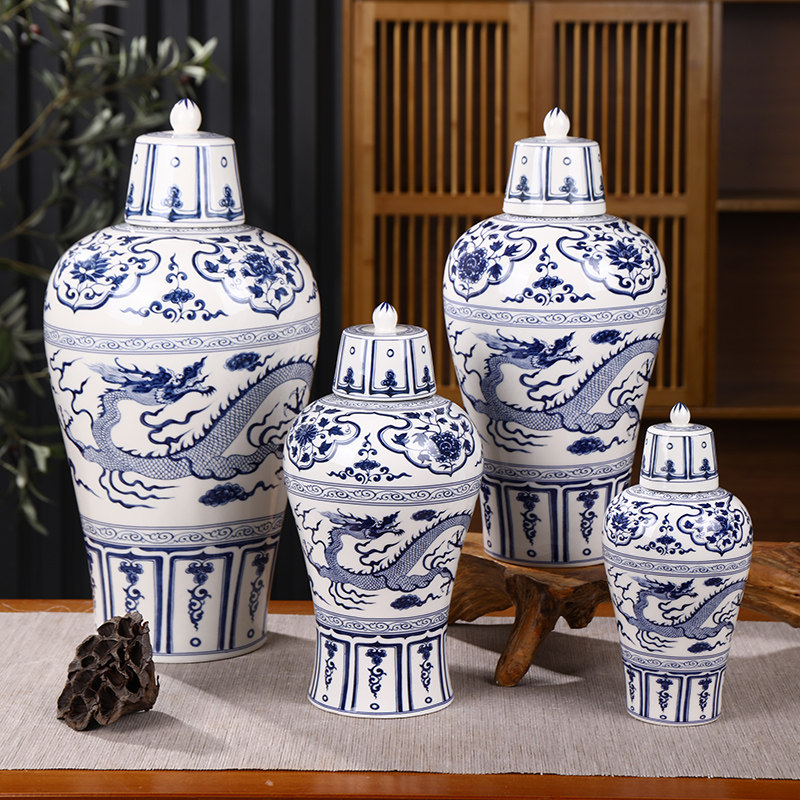 景德镇元青花陶瓷酒瓶家用1斤5斤10装密封酒坛子仿古风茅台瓶礼盒