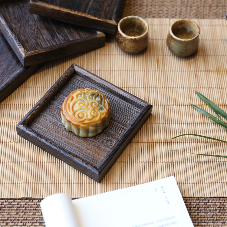出口日本正方形烧桐木实木托盘