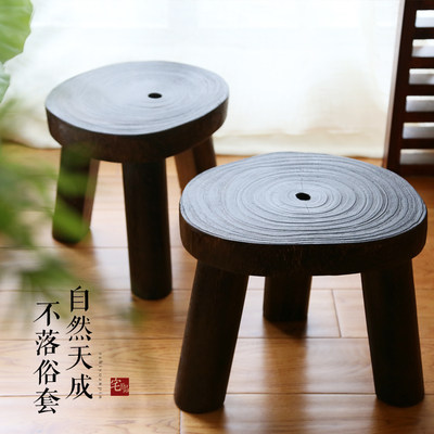 日式实木小圆凳儿童矮凳三脚凳换凳洗衣凳小板凳家用凳子