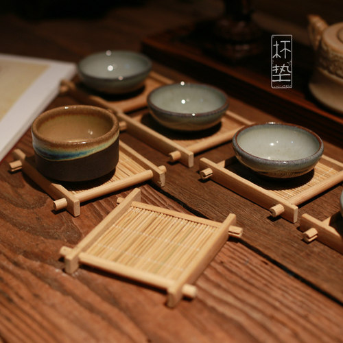 竹杯垫茶垫功夫茶具竹制茶杯垫