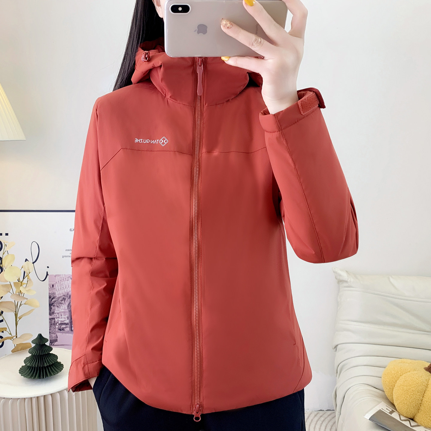 跨境秋冬轻量防风保暖连帽棉服
