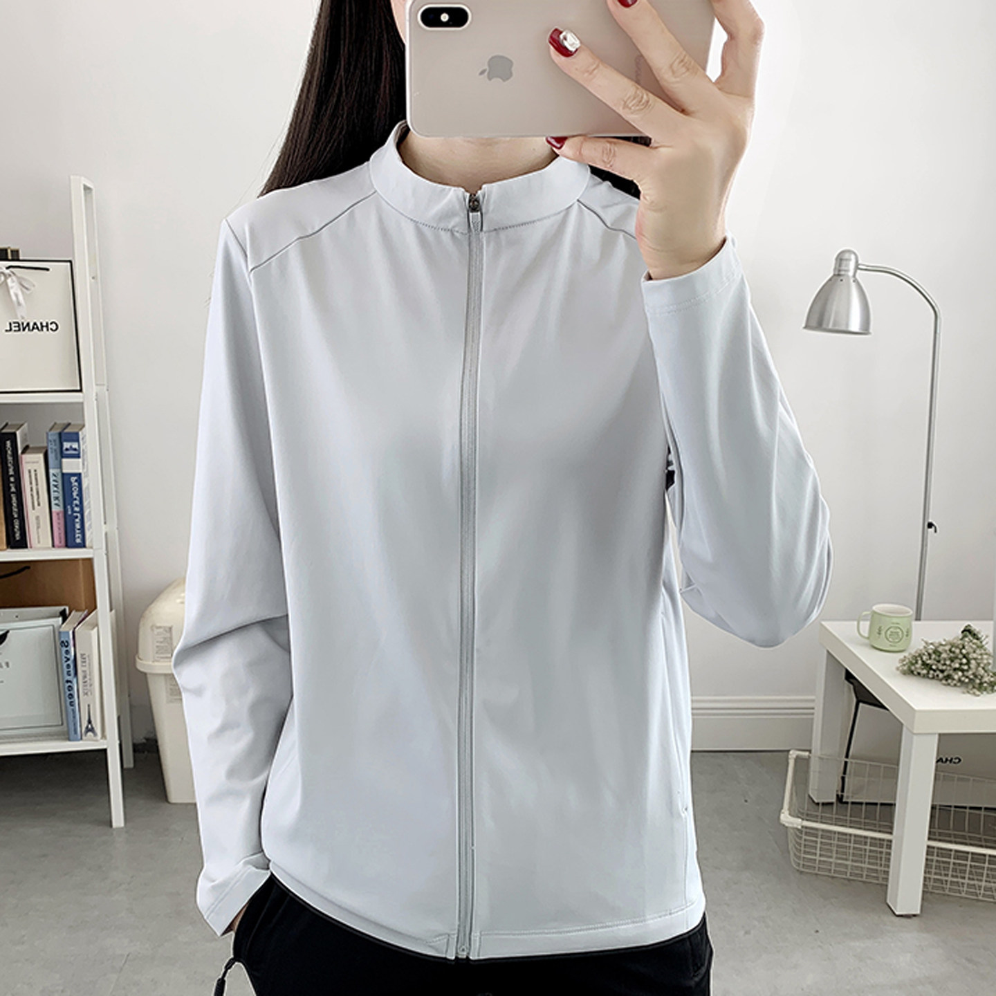 户外运动夹克女春秋薄款立领拉链开衫上衣跑步健身休闲卫衣男外套