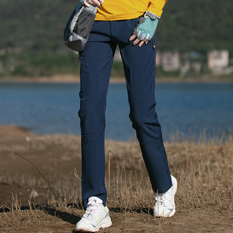 户外速干裤男女春秋薄款弹力透气徒步登山攀岩夏季运动快干长裤子