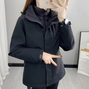 羽绒内胆户外冲锋衣男女三合一可拆卸保暖防风防水团购工作登山服