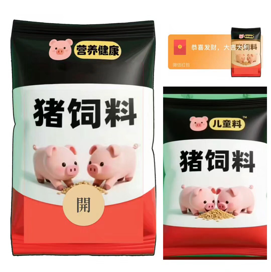 特别款/猪饲料/微信动态音乐红平面广告设计