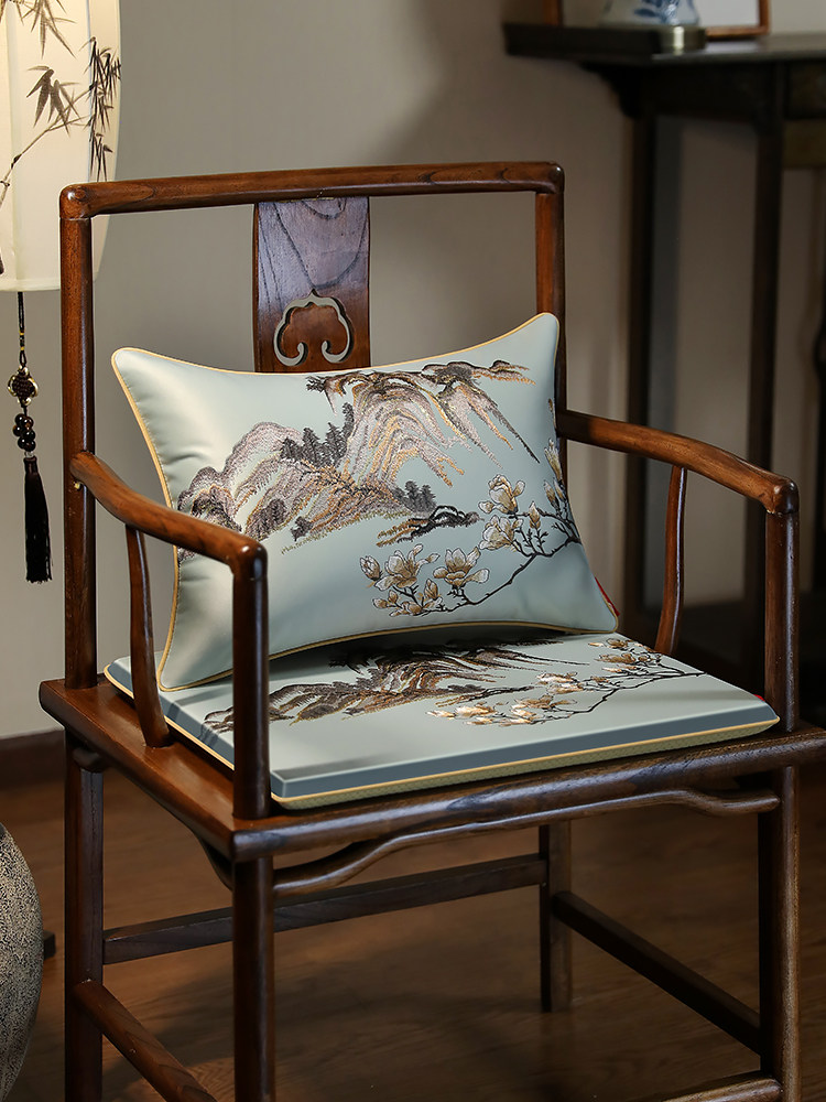 新中式红木椅子坐垫实木沙发圈椅主人椅茶椅坐垫靠垫太师椅凳子垫
