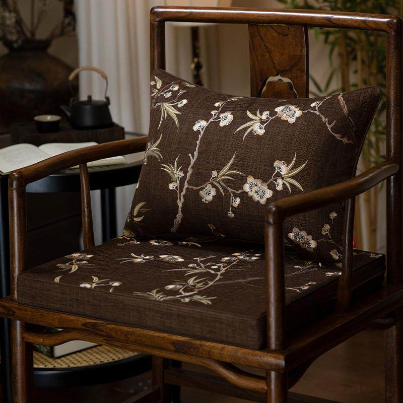 新中式乳胶椅子垫红木沙发座垫中国风防滑圈椅坐垫茶椅垫餐椅垫子