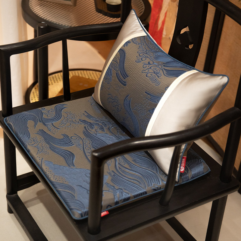 新中式椅垫坐垫靠垫一体红木沙发椅子垫实木圈椅茶桌椅垫座垫靠枕