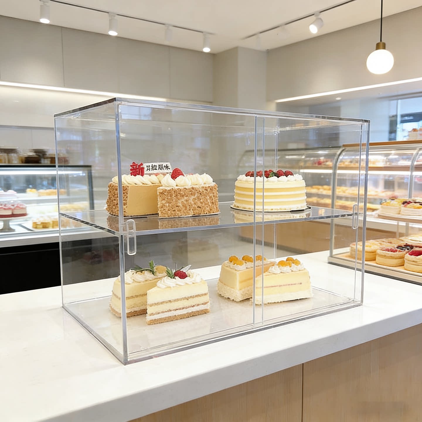 亚克力透明柜子蛋糕甜点展示柜有机玻璃精品陈列柜奶茶冷饮收纳柜