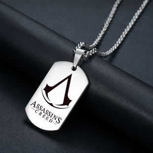 可定制刺客信条周边项链饰品男个性生日礼物吊坠简约韩版学生刻字