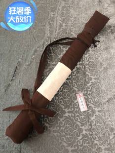 笛箫袋尺八袋南箫刀剑袋鱼竿袋有背带棕色主体中间拼接麻本色