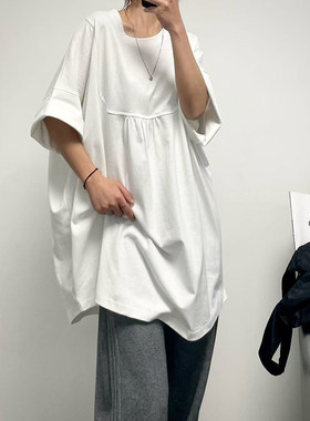 廓形舒适卖你港风娃娃衫长版T