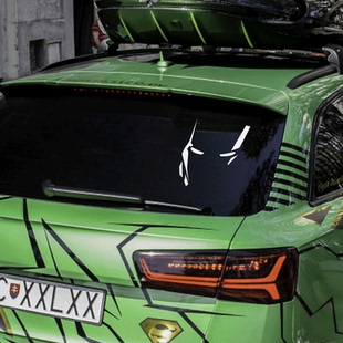 钢铁侠头盔汽车装饰车贴反光镂空漫威复仇者联盟个性创意车窗车身