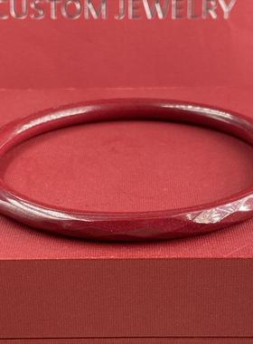 2026朱砂高含量朱砂手镯原矿红砂菱形女款本命年高纯度镯子