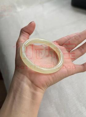 2026和田玉手镯女青白玉年轻款细圆条青海阿富汗玉晴水少女玉镯美