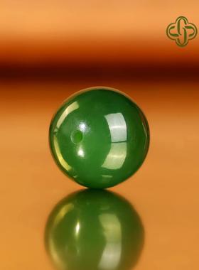 2026建廷俄料老坑碧玉散珠配珠高货单珠圆珠珠子和田玉菠菜绿单颗