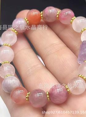 2025新款九尾狐方糖多宝串珠粉水晶紫水晶手链女时尚高级感手串首
