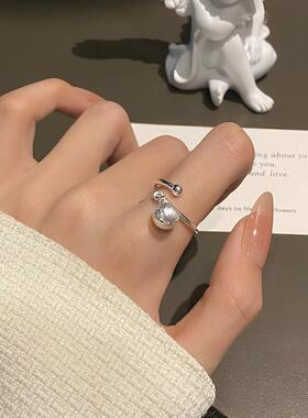 2026新款个性圆球戒指女甜酷个性时尚开口指环小众创意食指戒潮