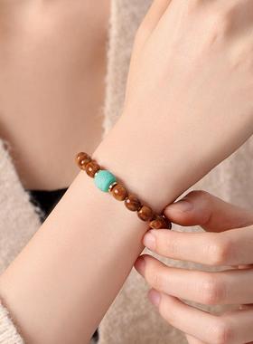 2026国风高油库克手链搭配和田玉桶珠手串新中式回纹转运珠文玩手