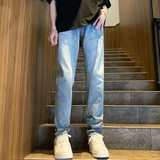 春4夏高街美式潮拉链铆钉修身小脚男女牛仔裤611-3K756P60，男装牛仔裤，星座1218（原611-3）