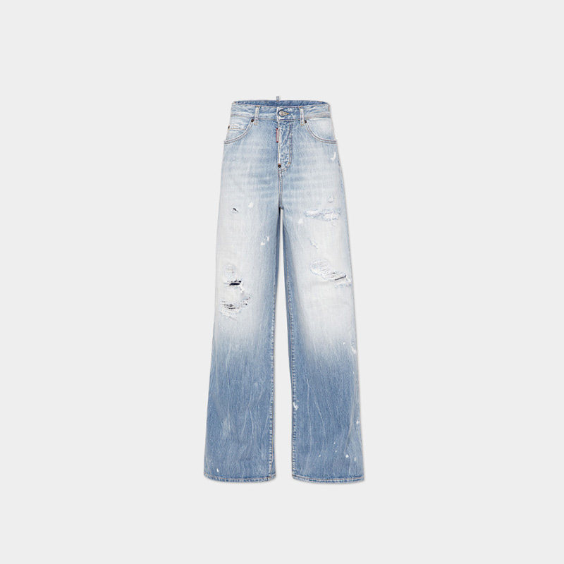 DSQUARED2/D2次方 女士宽松休闲牛仔裤阔腿裤图片