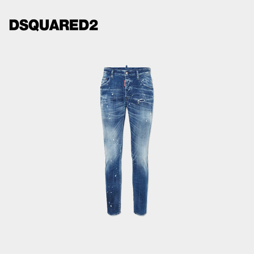 DSQUARED2/D2次方 春夏男士水洗破洞牛仔裤Skater