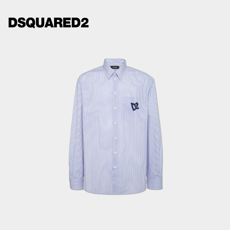【6折】DSQUARED2/D2次方 胶囊系列 男士休闲时尚条纹设计衬衫