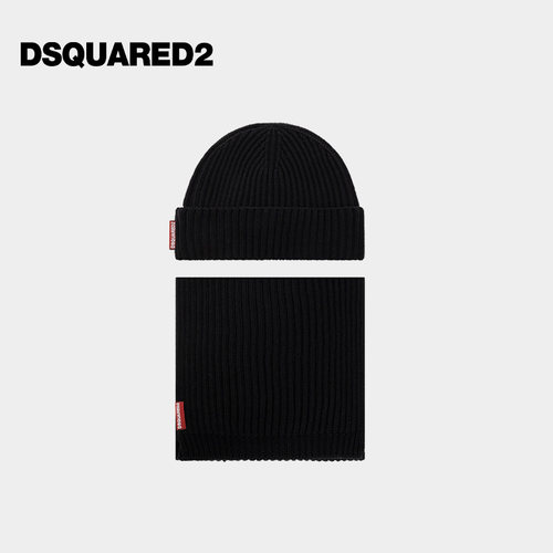 DSQUARED2/D2次方 男士羊毛针织帽子套装