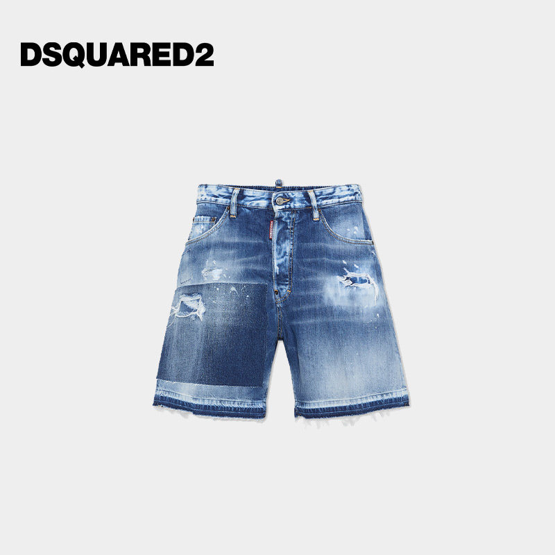 DSQUARED2/D2次方 男士个性创意牛仔短裤图片