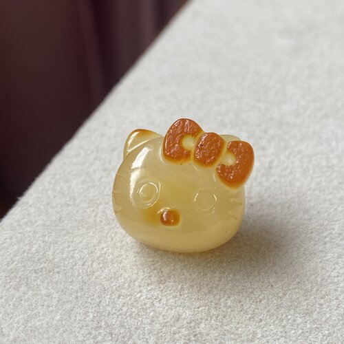 储时手造天然琥珀蜜蜡KT猫挂件吊坠配件hellokitty项链可爱凯蒂猫