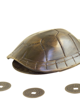 铜乌龟壳仿古色金钱龟摆件配铜钱