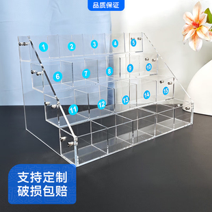 药品置物架阶梯式医院桌面透明收纳盒亚克力药物分装架药盒整理架