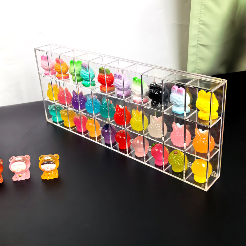 亚克力透明萌粒收纳盒泡泡玛特展示架娃娃防尘壁挂多格盲盒整理盒,收纳整理,其他收纳盒,淘宝优惠券,粉丝福利购,淘宝优惠卷